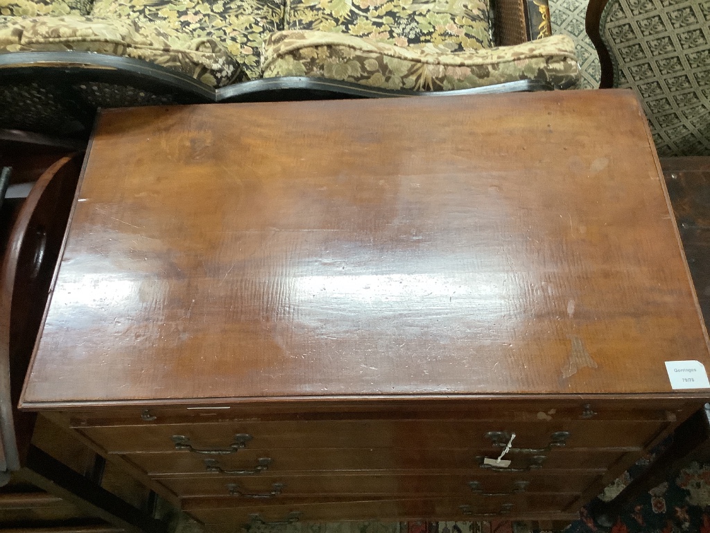 A George III style mahogany chest of four drawers, with brushing slide, width 78cm depth 45cm height 83cm